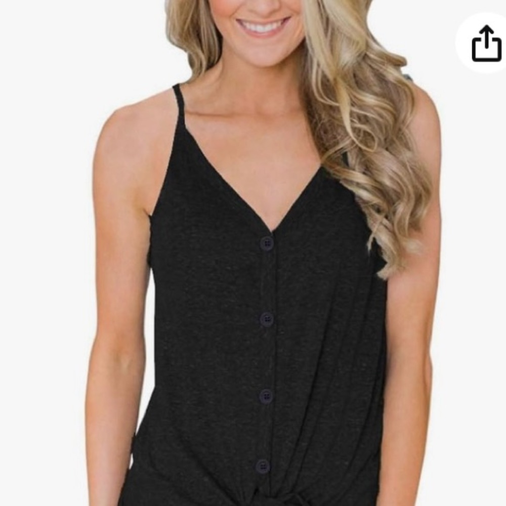 IVVIC Women’s SMALL Casual Summer Tank Tops Button Down Sleeveless Tie Front